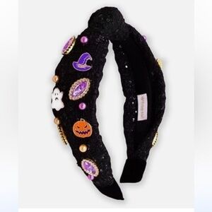 Frog Sac tweed headband with charms added on it. NWT